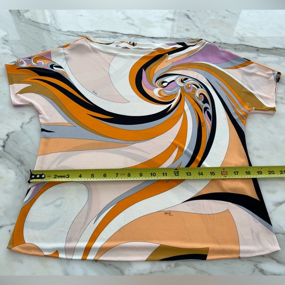 EMILIO PUCCI ORANGE MULTI TOP STYLE 82JN36 SIZE IT 46 / US 12 NWOTS! - Picture 8 of 17
